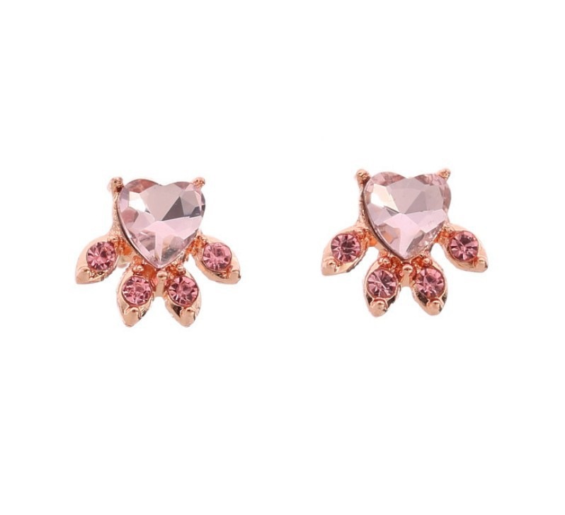 Alloy Material Paw Print Pattern Cute Paw Print Alloy Plating Zircon Ear Studs