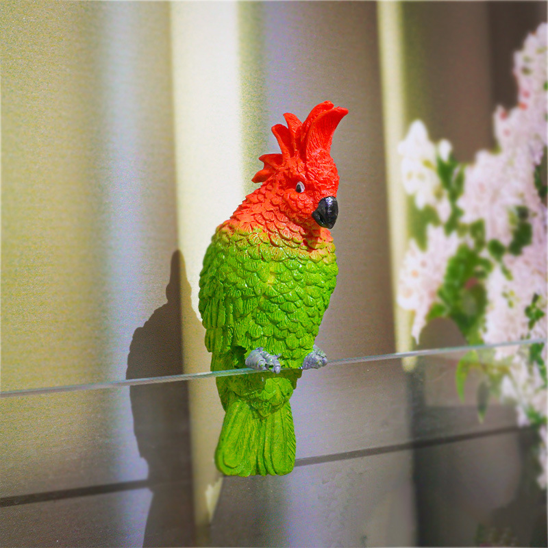 Adornos de paisaje, loros artificiales, decoraciones para bordes de peceras, novedad de estilo muñeca para acuarios, paisaje creativo para montar en pared