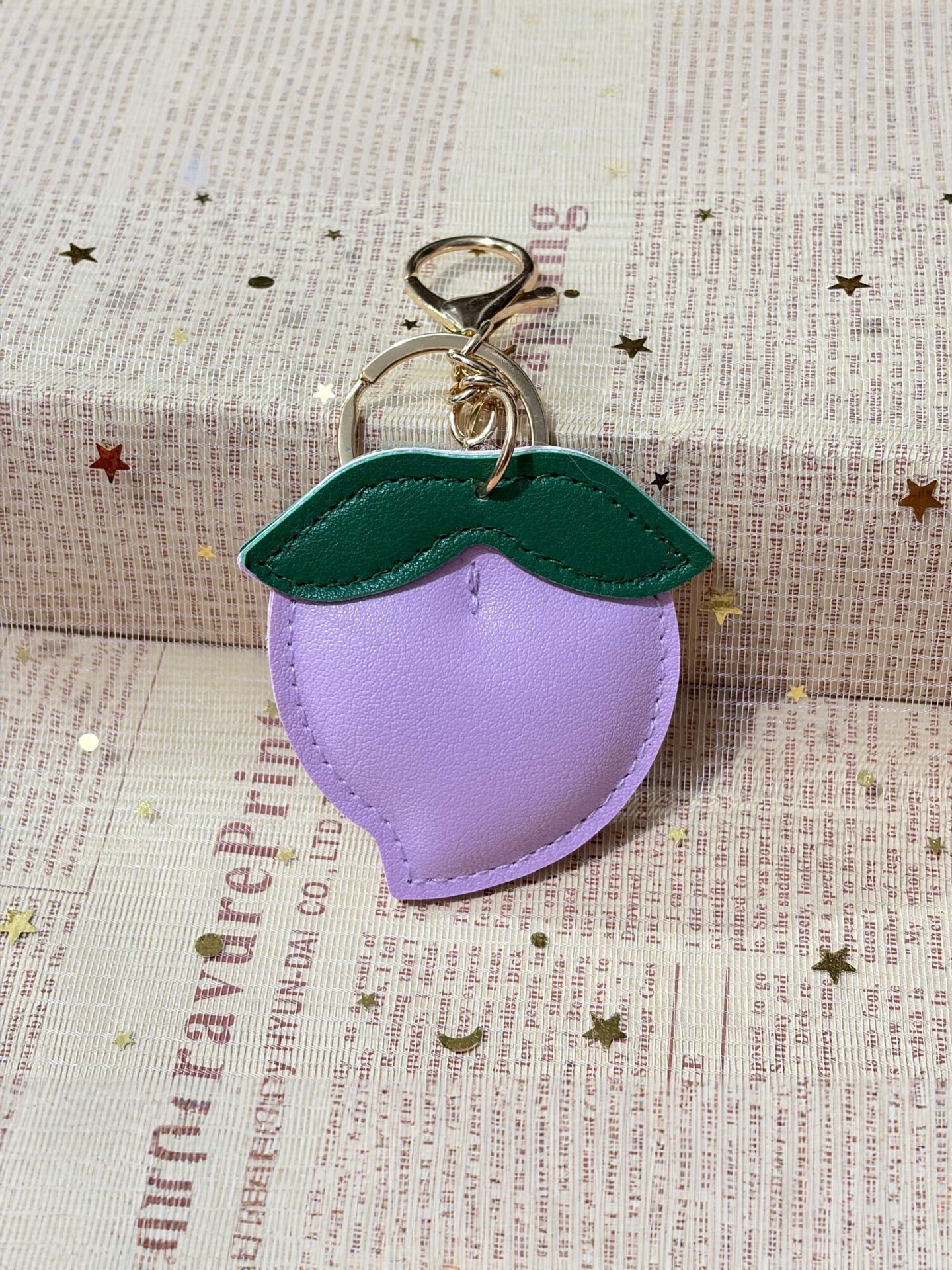 Cute estilo de fruta bolsas de cuero PU colgante llavero melocotón manzana limón decoración colgante multicolor