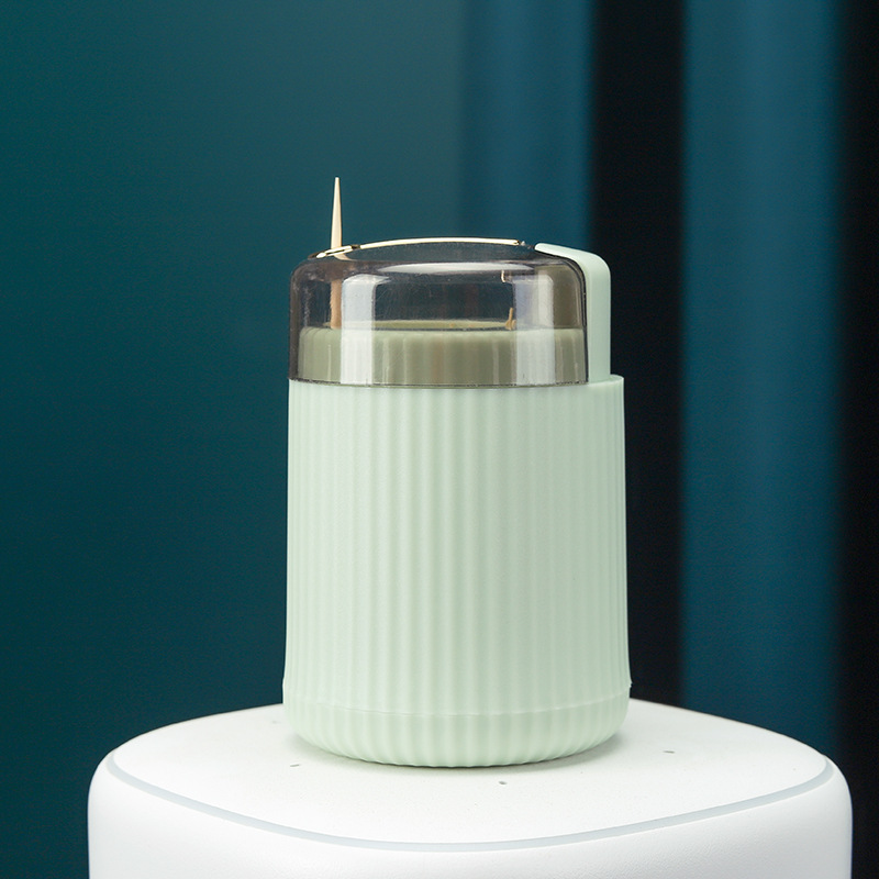 Luz creativa caja de palillo de dientes de lujo automático pop-up titular de palillo de dientes tipo de prensa automática botella palillo de dientes del hogar tarro