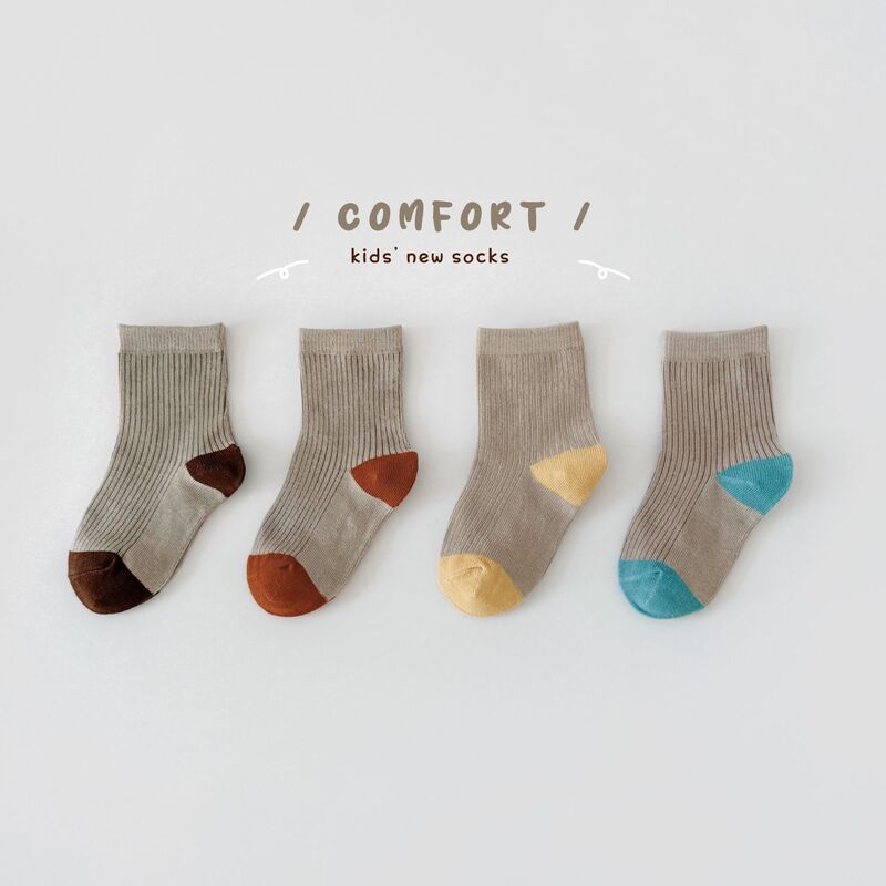 2025 New Kidsren's Socks Spring & Fall Korean Style Mid-Calf Socks for Boys and Girls Baby Cotton Socks Ins Versatile Preppy Style 2025 New Kidsren's Socks Spring & Fall Korean Style Mid-Calf Socks for Boys and Girls Baby Cotton Socks Ins Versatile Preppy Style