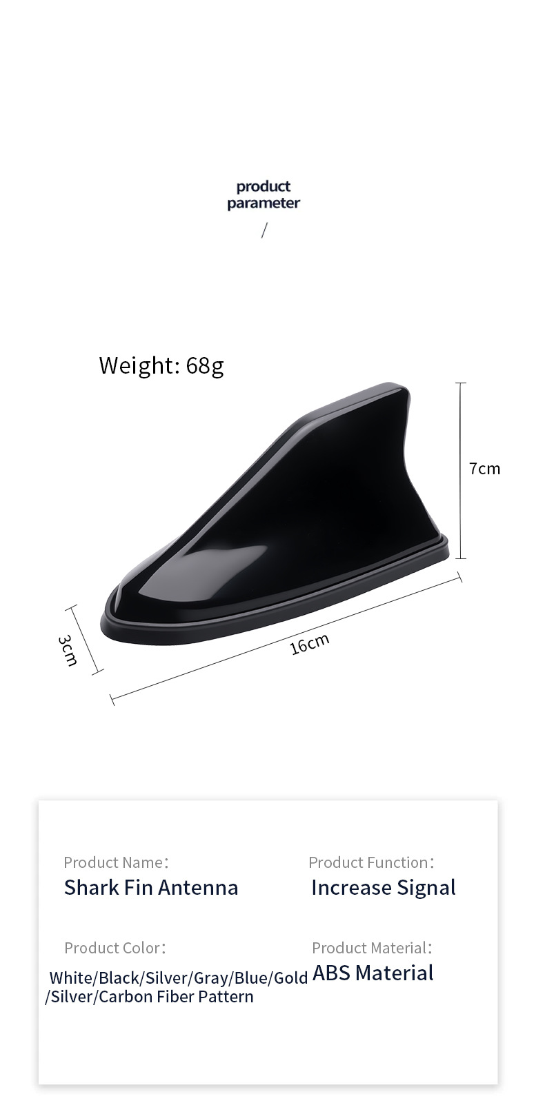 Factory new modified shark fin antenna with radio receiver, car roof decoration, signal booster, front-mounted car antenna