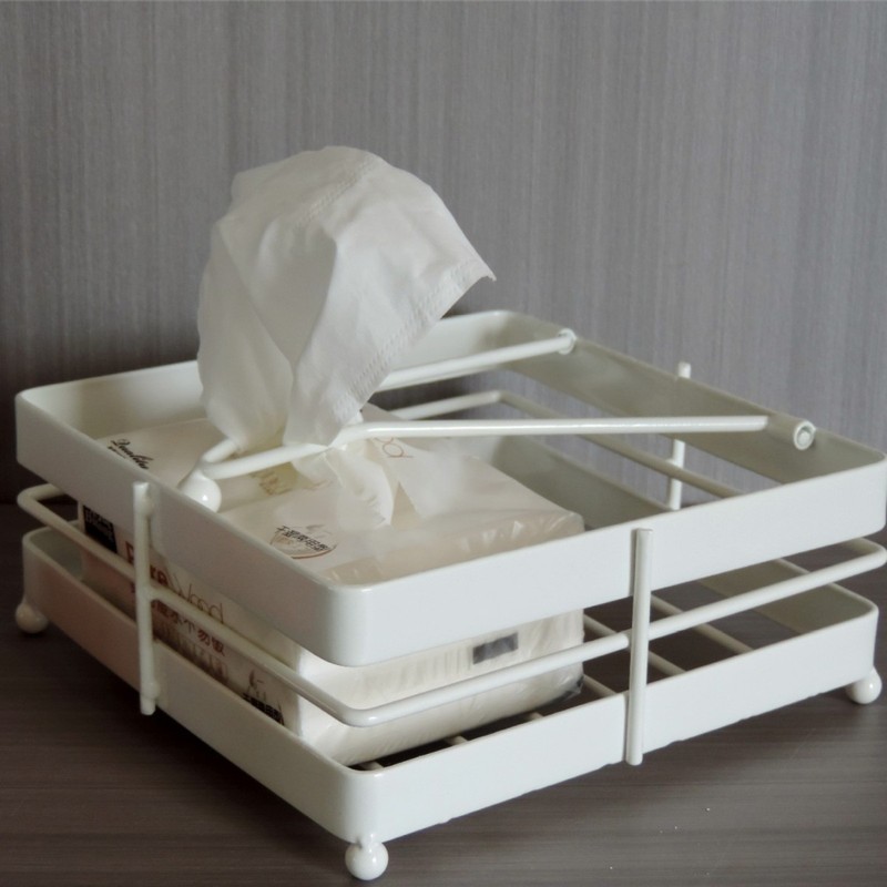 北欧の創意的なスタイルの四角いナプキンの棚の鉄線のナプキンの席の台所の洋食のホテルのティッシュの棚のトレーの家|undefined
