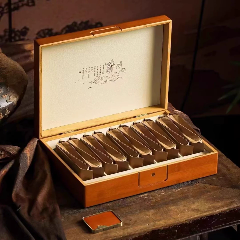 Высококачественная бамбуковая коробка для упаковки чая, пустая подарочная коробка для черного чая, зеленого чая, чая, подарочная коробка для чая Лунцзин, пустая коробка.