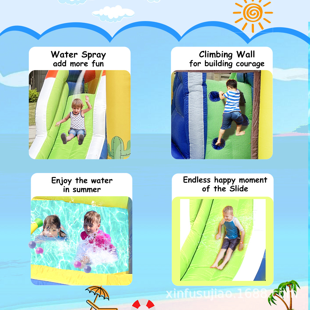 Castillo inflable para niños interior hogar pequeño tobogán de agua al Aire Libre Parque de Atracciones trampolín travieso Castillo