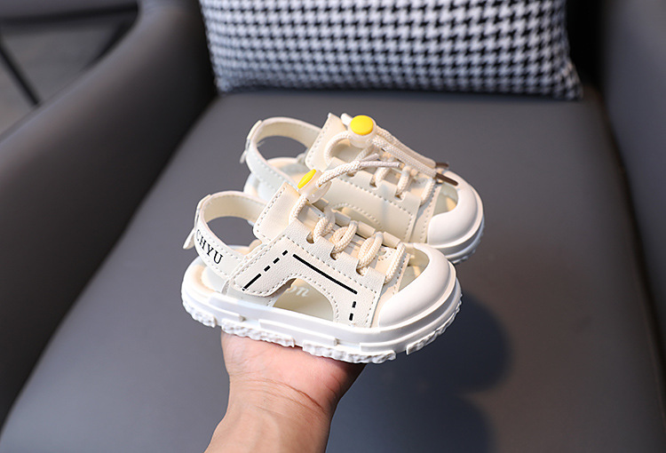 Children's Baotou Sandals 2023 Summer Boys Baby Soft Sole Velcro Beach Girls Korean Edition Sports Shoes_voghion.com