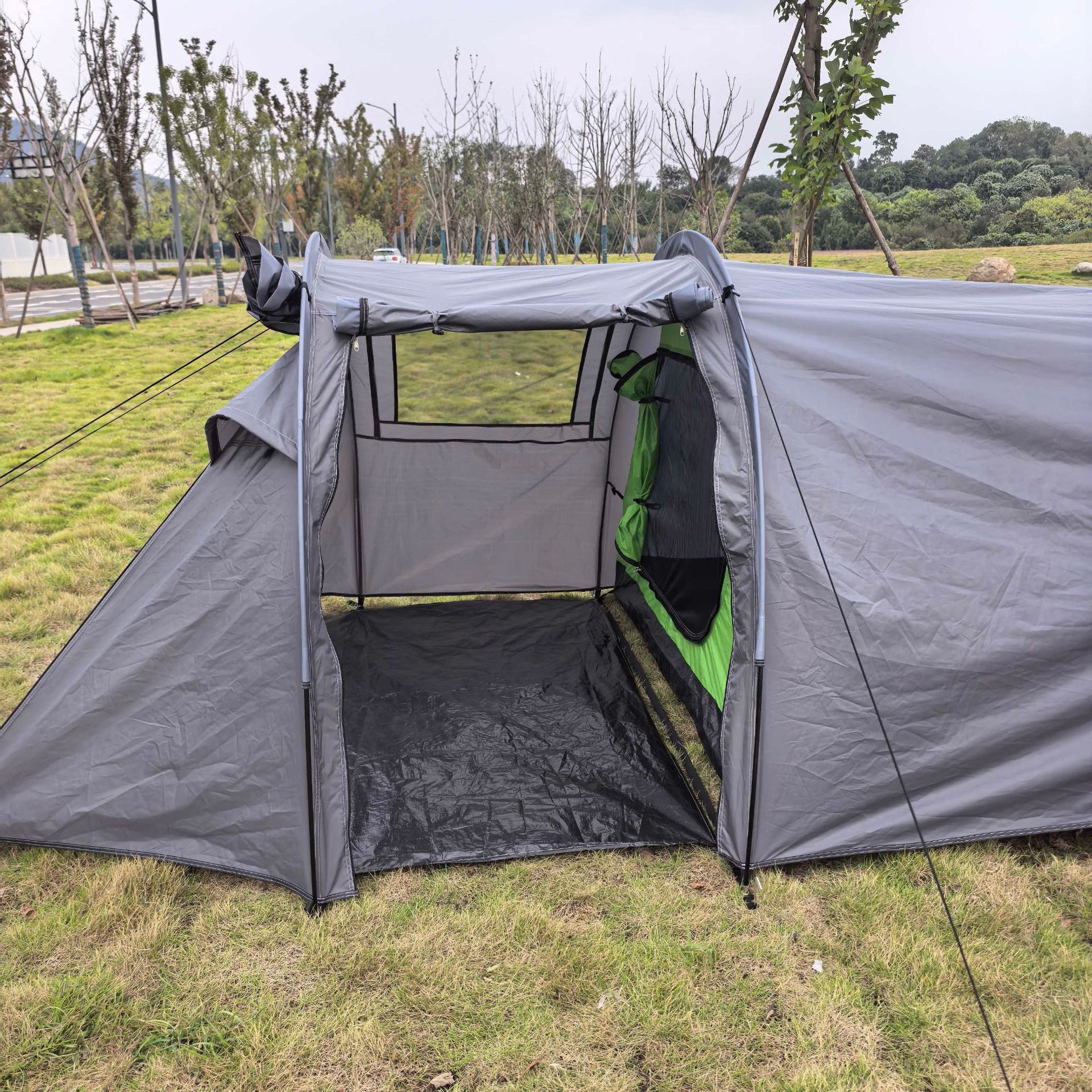 Cross-Border Exclusive Supply of Tunnel Tents with Two Rooms and One Living Area, Two-In-One Canopy, Large Space for Outdoor Camping, Rainproof, Windproof, Portable