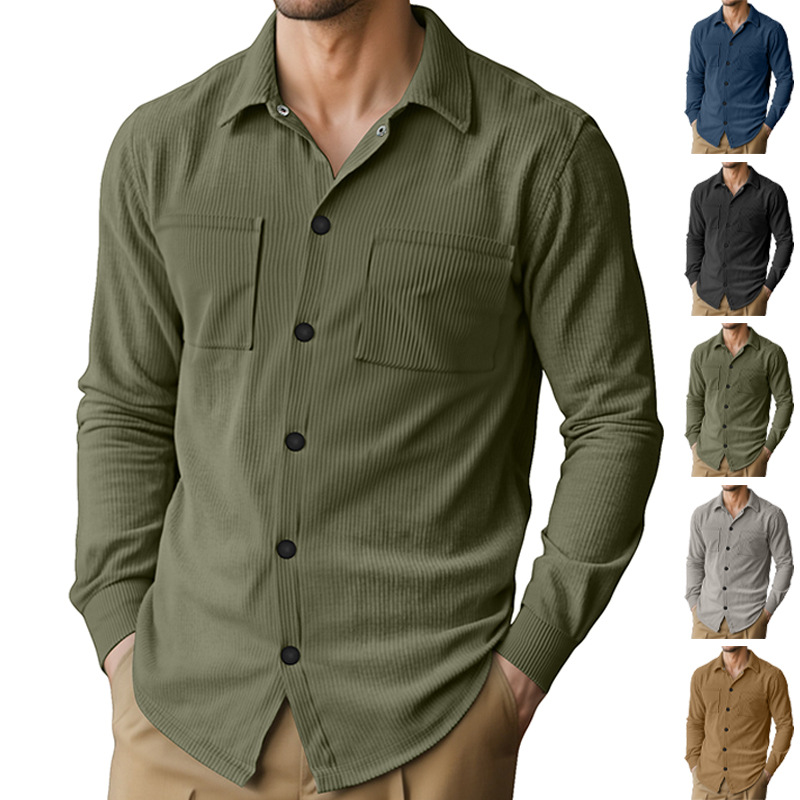 Nuevo transfronterizo temu casual de color sólido de vello de botón cardigan chaqueta de estilo europeo y americano de camisa de trabajo