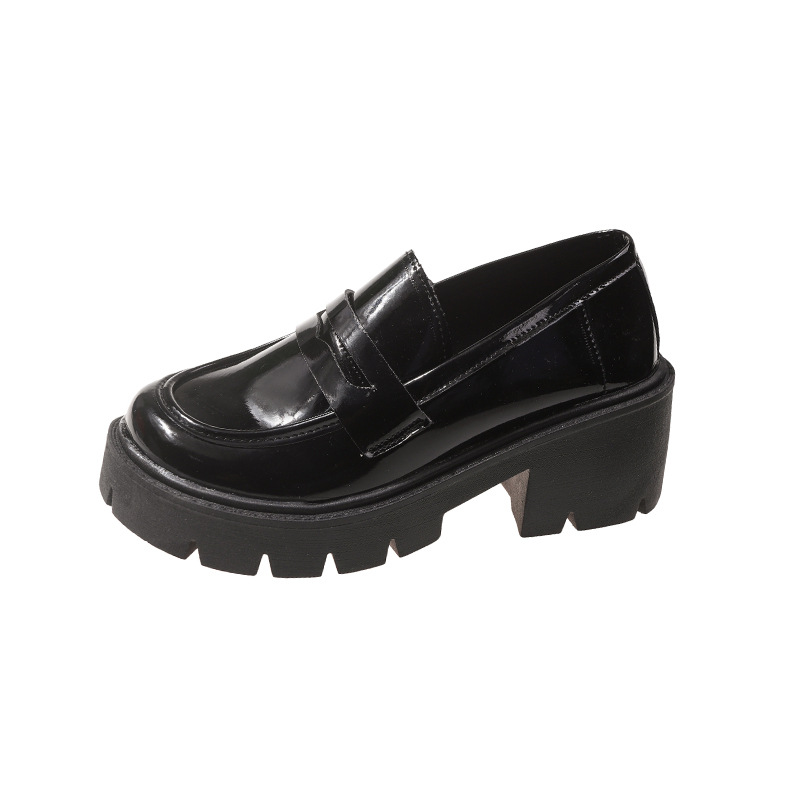 French-style Loafers, New Autumn 2025 Collection, Large Size, Round Toe, Platform High Heels, Thick Sole, Chunky Heel,_vogvips.com