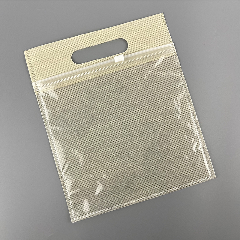 En stock no tejido cremallera bolsa bolso ropa bolsa de embalaje al por mayor ziplock bolsa no tejida transparente cremallera bolsa
