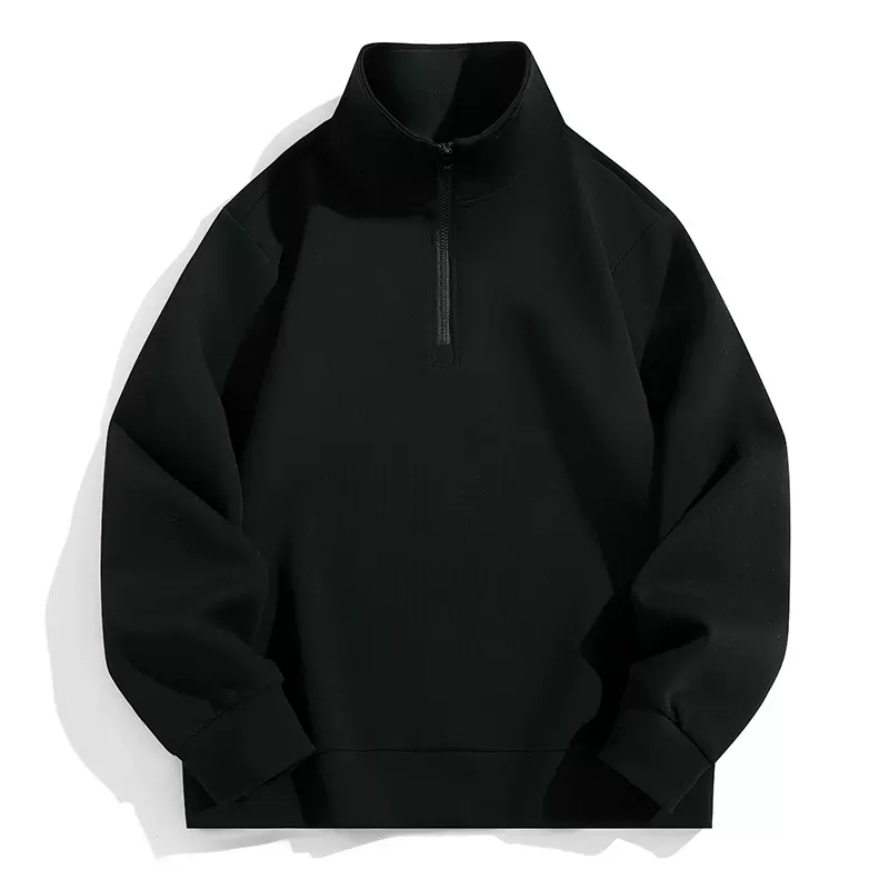 春秋新款男士卫衣立领男装纯色时尚百搭帅气休闲套头卫衣宽松外套