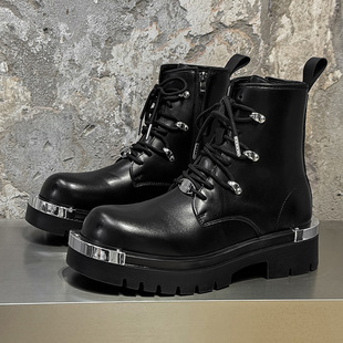 New 2025 Height-Increasing Martin Boots for Men, Trendy High-Top Autumn and Winter Retro British Style Boots 70055-J