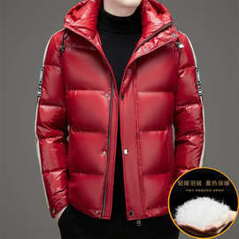 外贸男士新款90白鸭绒羽绒服青年连帽潮流百搭加厚保暖外套上衣男