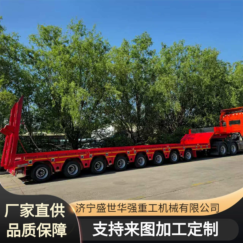 Производитель-изготовитель продает 8-осный 60-тонный низкорамный полуприцеп-платформа для перевозки тяжелой техники.