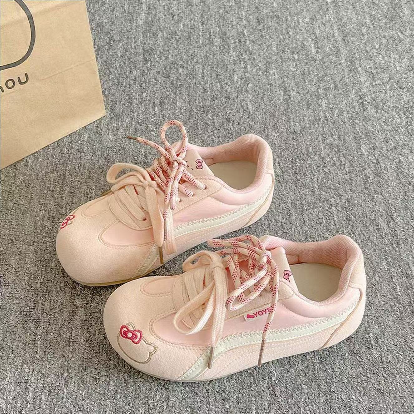 Girls' Sports Shoes 2025 Autum New Style Medium and Large Kidsren's Versatile Moral Training Shoes Soft Sole Non-Slip Fashion Sneakers