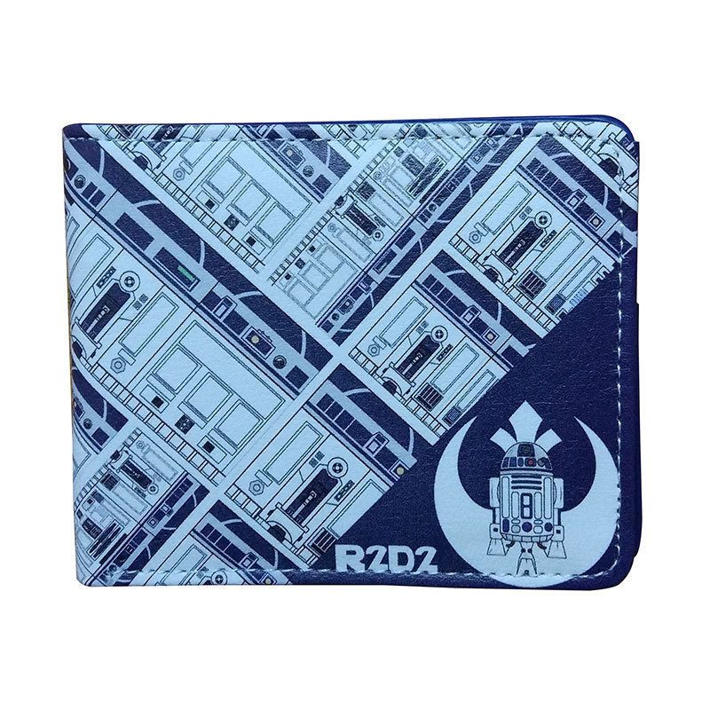 Cartera de animación alrededor de Star Wars, samurai negro, estudiantes blancos, monedero de cambio PU corto, monedero