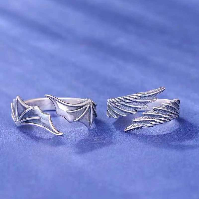 Classic Style Streetwear Wings Alloy Valentine's Day Couple Rings display picture 3