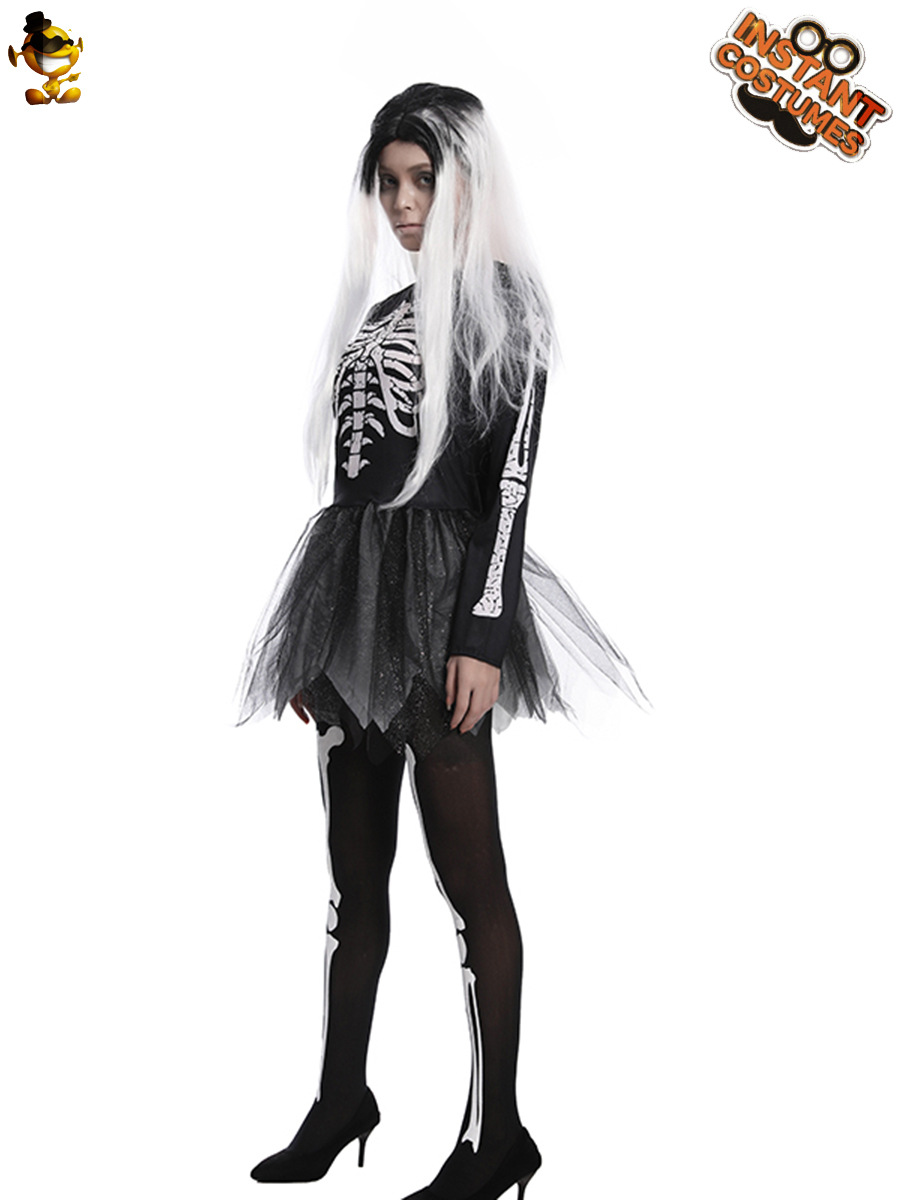 Big Girl horror cráneo vestido de Halloween Ghost Festival fiesta Carnaval Cosplay traje mascarada etapa rendimiento