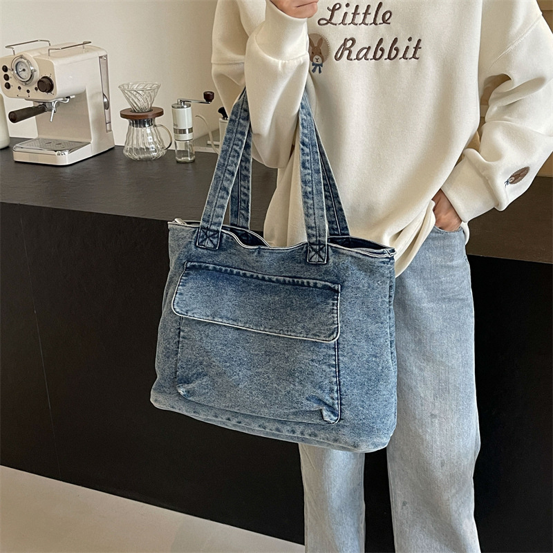 Denim shoulder bag