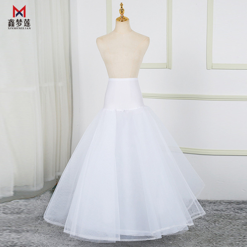 A-line skirt, one steel ring, two layers of gauze waist, lace, enlarged bustle, wedding dress, floor-length petticoat wholesale