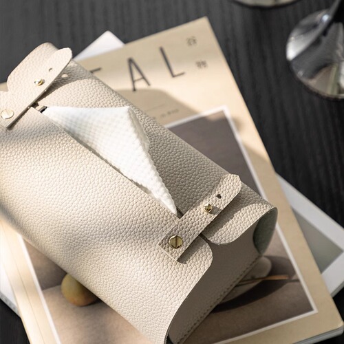Tissue box, paper box, ins style, high-end living room, high-end face, household, light luxury desktop, high-end leather paper box