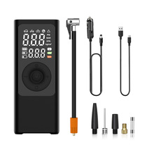 便携式无线充气泵自行车汽车轮胎车充两用迷你智能车载电动打气泵