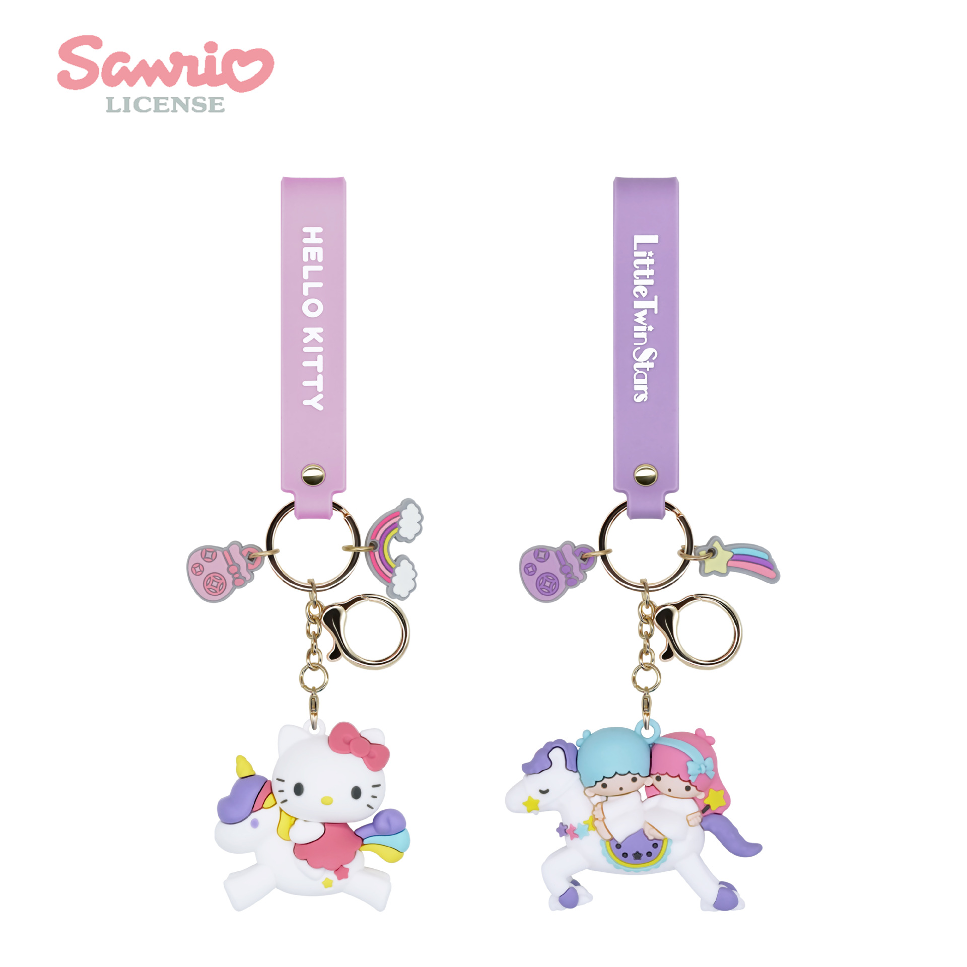 正版授权三丽鸥卡通钥匙扣 可爱女生背包挂件立体卡通汽车钥匙链