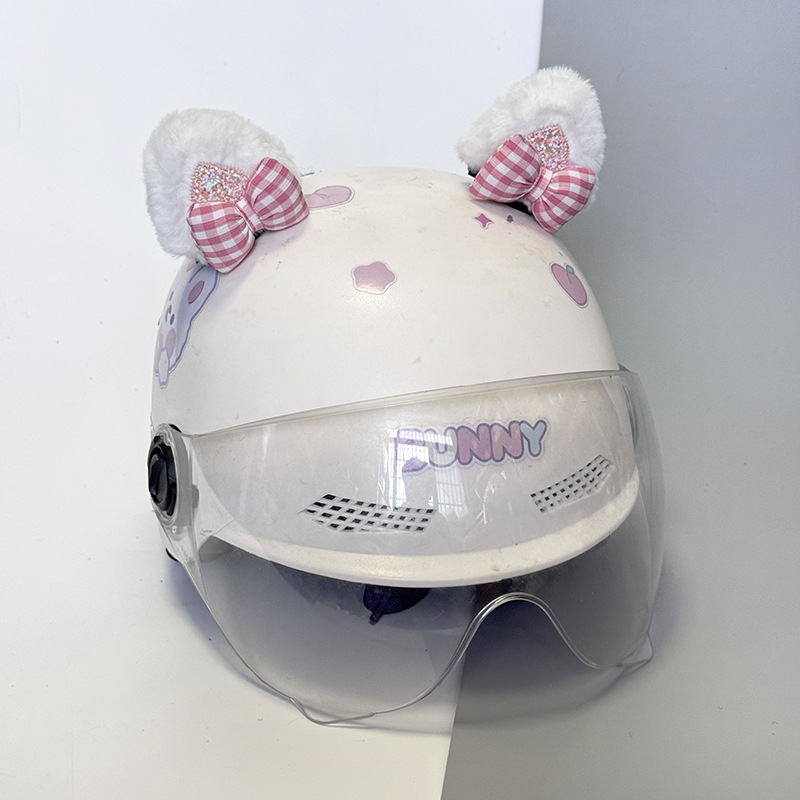 Cute Helmet Decoration Cat Ear Bowknot Accessories
