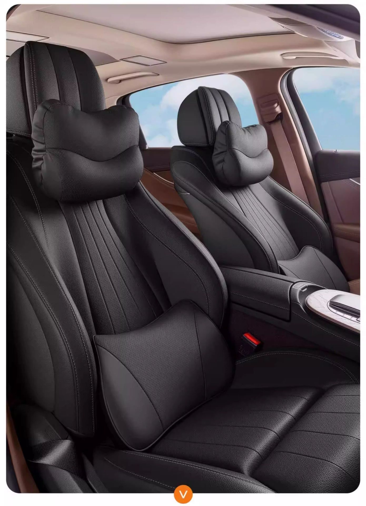 Car Headrest and Neck Pillow Set for Bmw and Mercedes, Suitable for All Seasons, with Lumbar Support, 2026 New Model