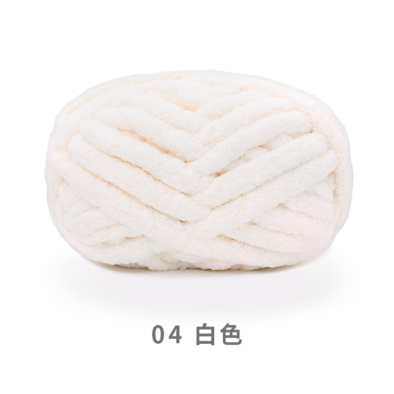 Bola de nieve gato cola 2cm grueso dedo bufanda lana DIY hecho a mano Super gruesa tira de hielo hilo tejido manta nido mascota