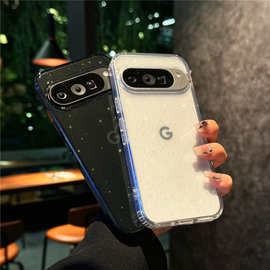 适用Google谷歌手机壳9Pro/10proXL终结者Pixel9A闪粉磁吸透明壳