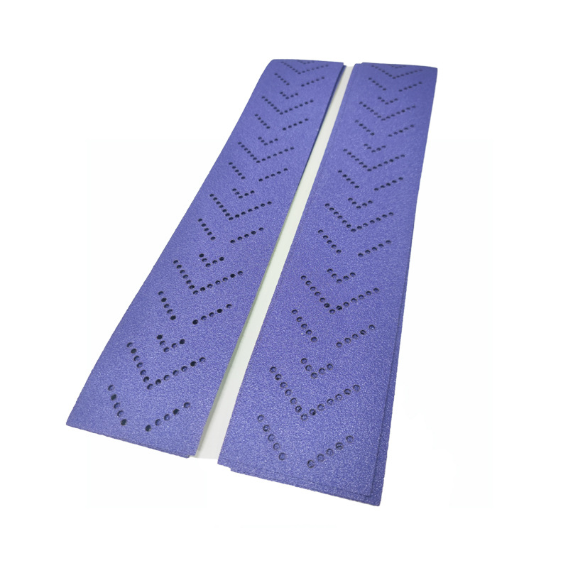 长方形砂纸70mm手刨通用植绒背粘紫色砂纸片旋风孔位紫色吸尘砂纸