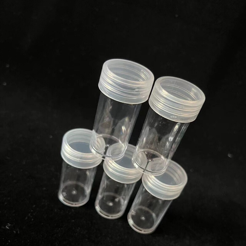 Transparent small round bottle environmental protection wholesale accessories classified beads brick powder finishing storage desktop classification PP