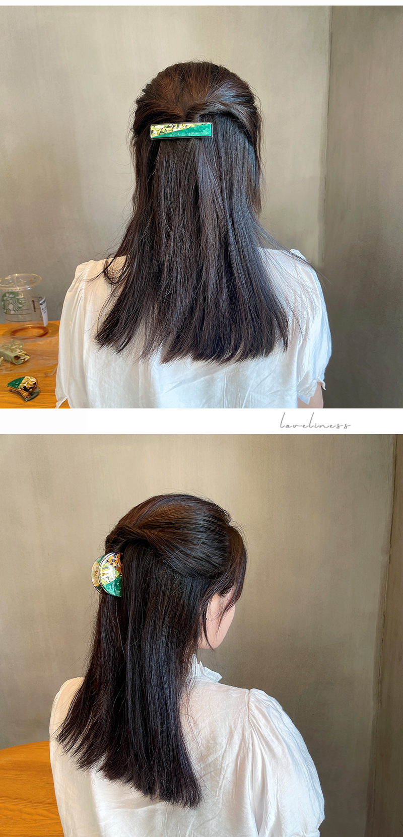 Wholesale Accessories Green Clashing Color Acrylic Hairpin Nihaojewelry display picture 2