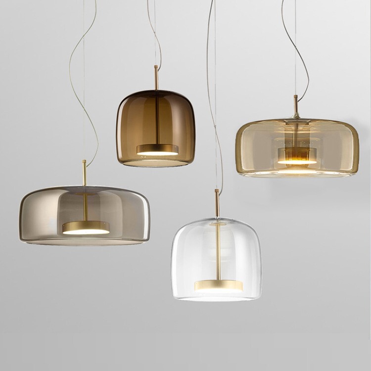 Nordic Restaurant Single-Head Pendant Light, Simple Modern Light Luxury Bar Counter, Cafe Model Room, Bedside Glass Art Lighting Fixture