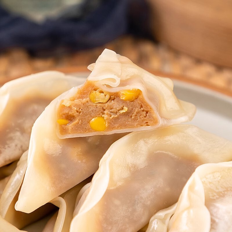 整箱蒸煎饺千味央厨玉米猪肉煎饺锅贴半成品早餐冷冻食材饺子|undefined