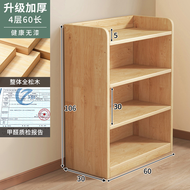Estantería de esquina de madera maciza Estante de piso Gabinete de pino de ranura estrecha Gabinete de almacenamiento doméstico para niños Sala de estar Librería simple