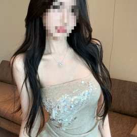 性感纯欲针织抹胸背心女夏季拼接亮片修身内搭设计感辣妹外穿上衣