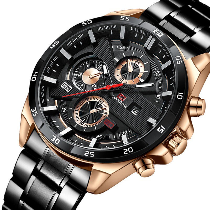 Southeast Asia Men's non-mechanical watch hot sale Men's waterproof stainless steel with quartz watch business sports large screen