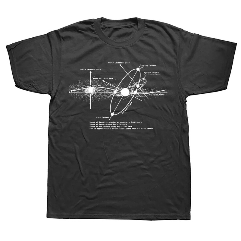Pure Cotton Short-Sleeve T-Shirt for Men, Astronomy-Themed Birthday Gift for Enthusiasts, Astronomy Space T-Shirt with Graphic Design
