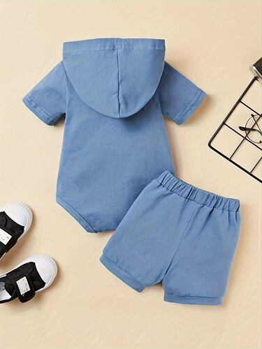 2 Piece Baby Boys' Summer Cotton Set Cute Little Man Summer Suit