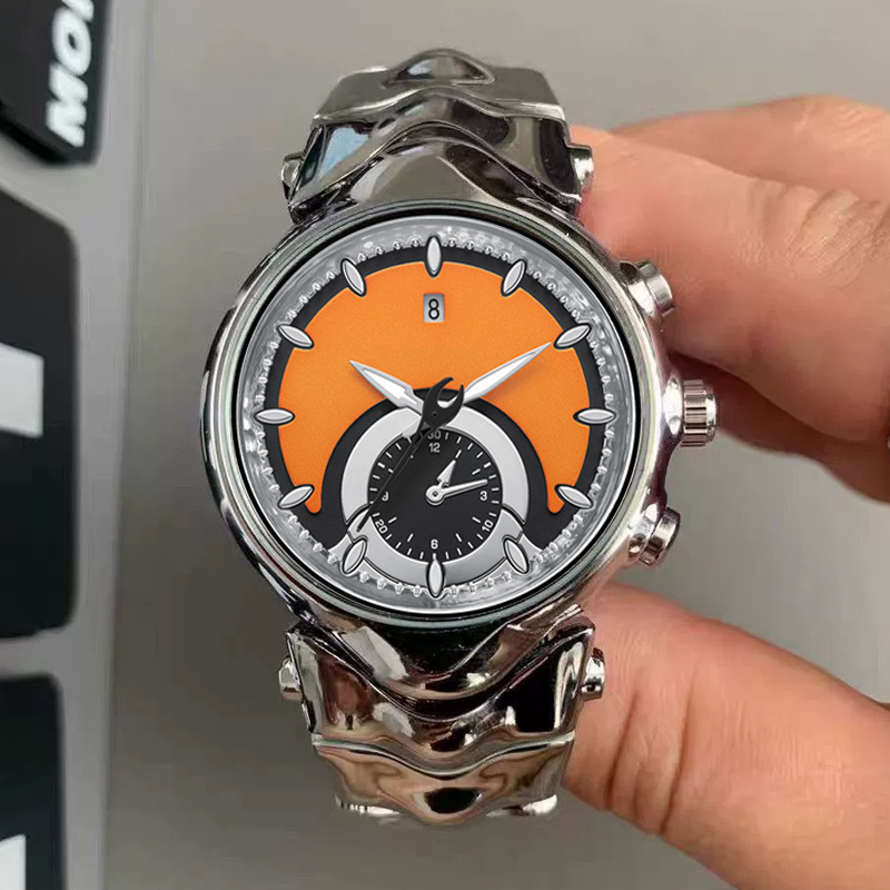 Second-Hand Y2K Irregular Judge Retro Men's Watch with High-End Punk Style Steel Band Quartz Watch Non-Mechanical Watch