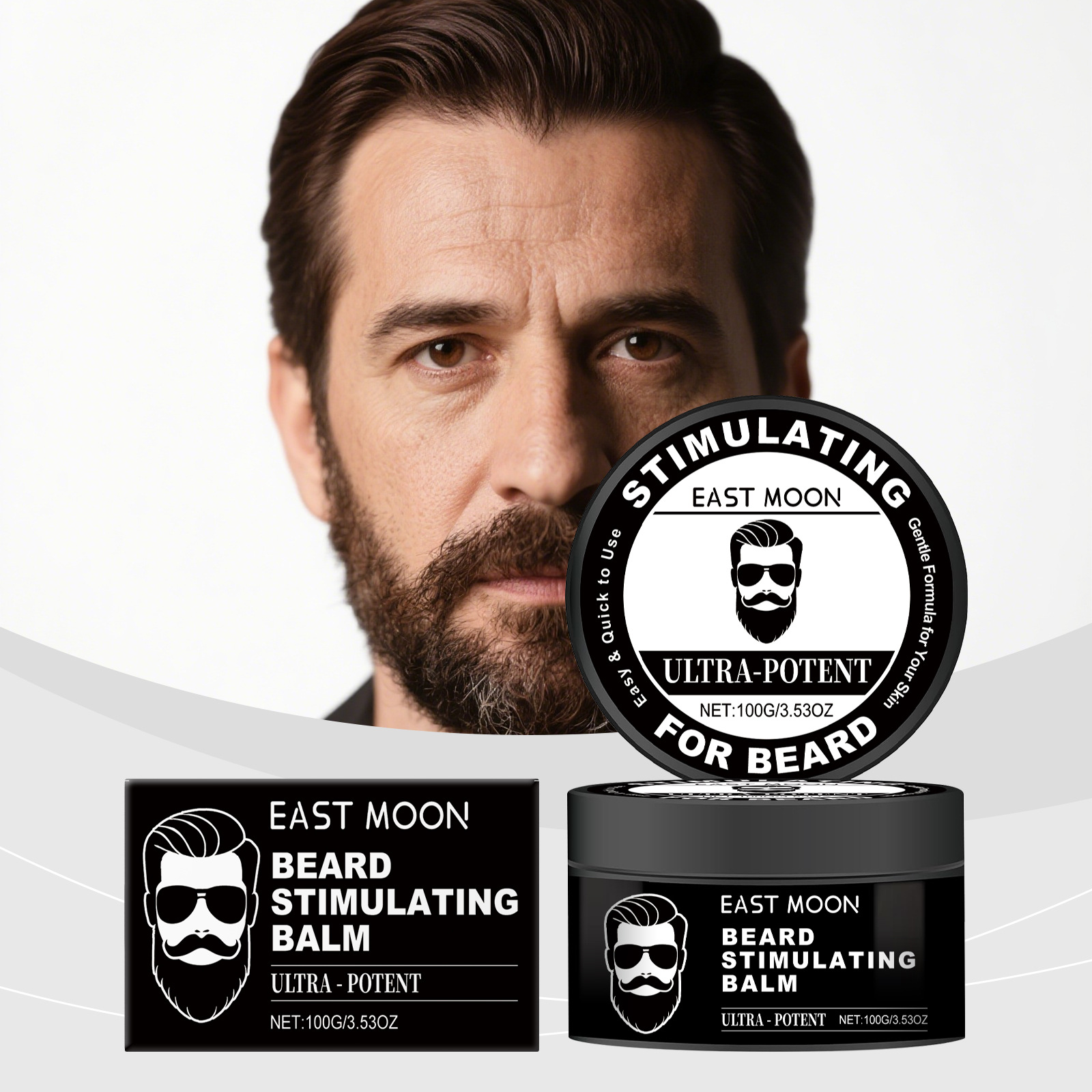 East Moon Men's Beard Care Balm Gentle and Nourishing Beard Care Balm That Softens and Smoothes Your Beard