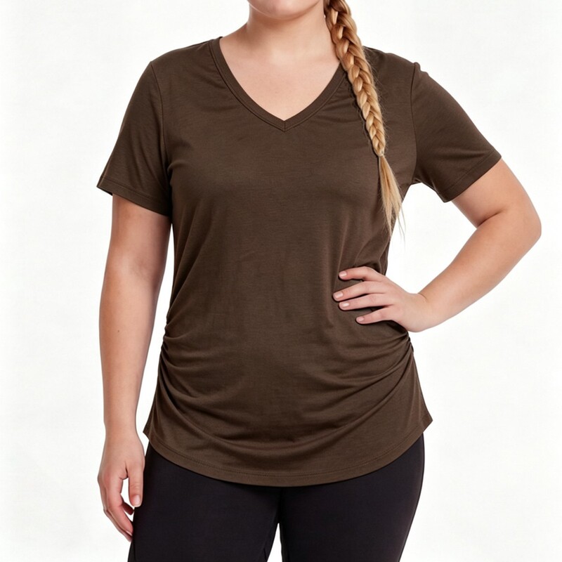 Plus-size cross-border new style women's summer slim-fit V-neck sports T-shirt, fitness top, yoga wear, short-sleeved women's top Plus-size cross-border new style women's summer slim-fit V-neck sports T-shirt, fitness top, yoga wear, short-sleeved women's top