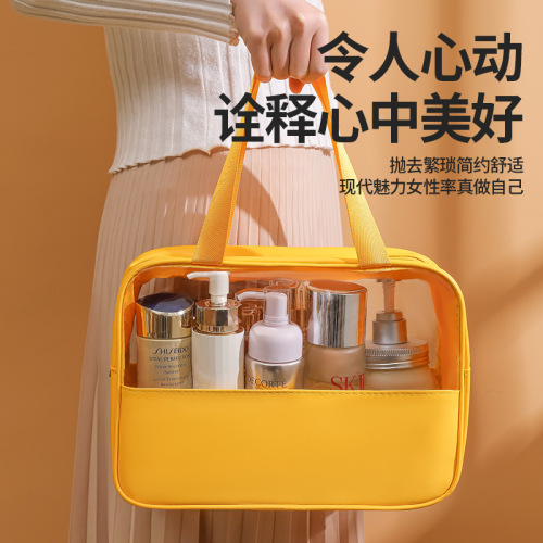 Cosmetic bag ins high-end women's new cosmetic storage bag portable large-capacity travel waterproof wash bag brush