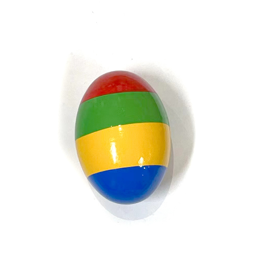 Artesanía de madera instrumento de percusión de huevo de arena de color grande educación temprana para niños Bola de arena instrumento musical para niños juguete de agarre al por mayor