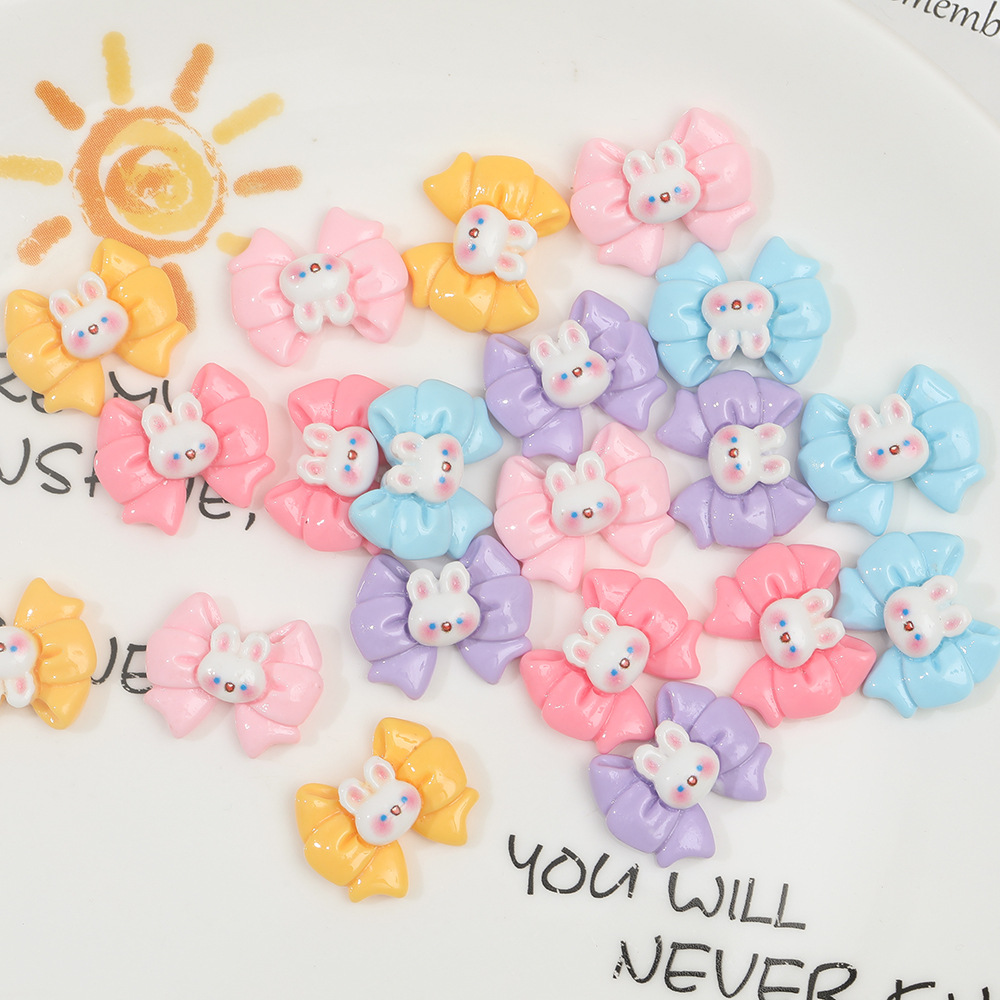 Dibujos animados macaron mariposa conejo resina accesorios DIY crema pegamento horquilla accesorios para el cabello teléfono móvil Shell material hecho a mano al por mayor