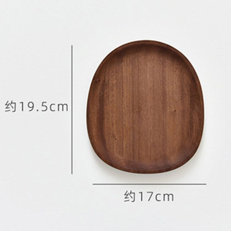 bandeja de madera de árbol de ebano, bandeja de almacenamiento de aire, plato de comedor oval japonés, pastel, pan, café, té, plato de madera sólida image 18