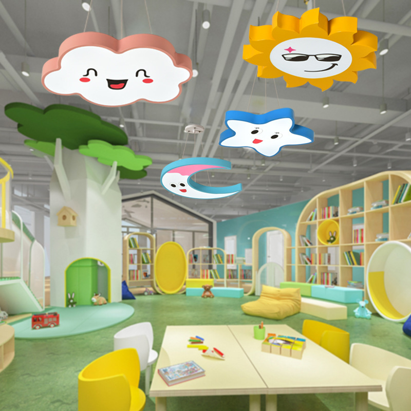 Cloud kindergarten lamp children's lamp bedroom lamp early education trusteeship training parent-child center educational institution classroom chandelier