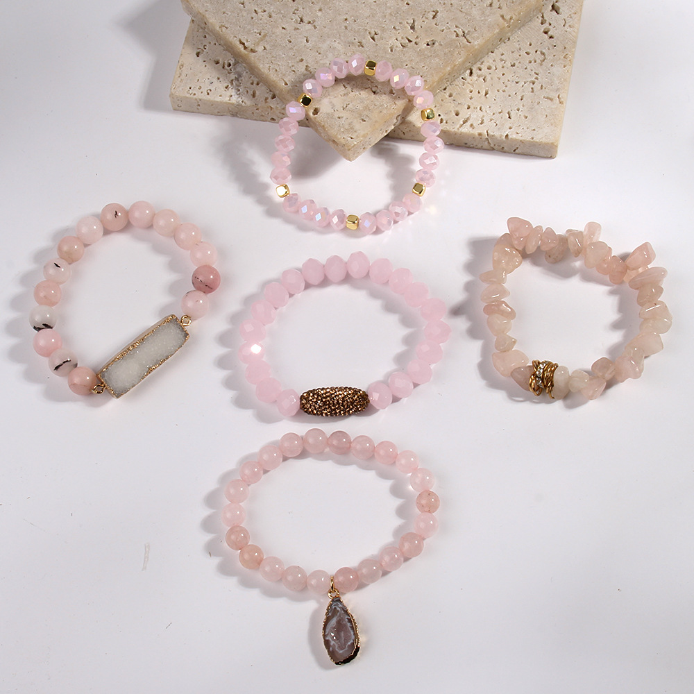 113g Weight Natural Stone Pendant Material Bracelets Classification Natural Stone Chain Material Beaded Chain Chain Type 1 Piece Quantity Holiday, Tea Party Occasion natural stone Material Geometric Pattern Women's Gender Vacation Style Vacation Geometric Natural Stone Beaded Chain Bracelets In Bulk 5